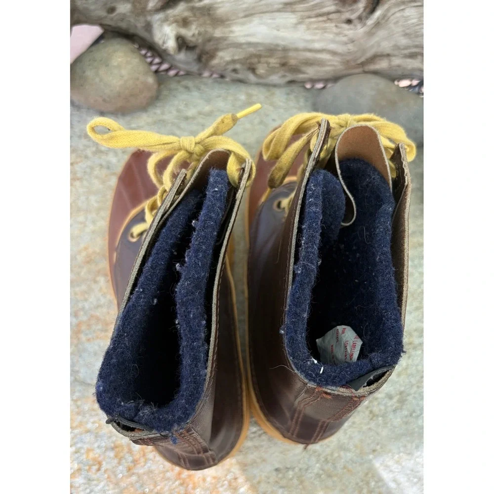 Vintage Sorel Kaufman Eskimo Pac Boots Mens Size 9 Brown Leather Wool Lined
